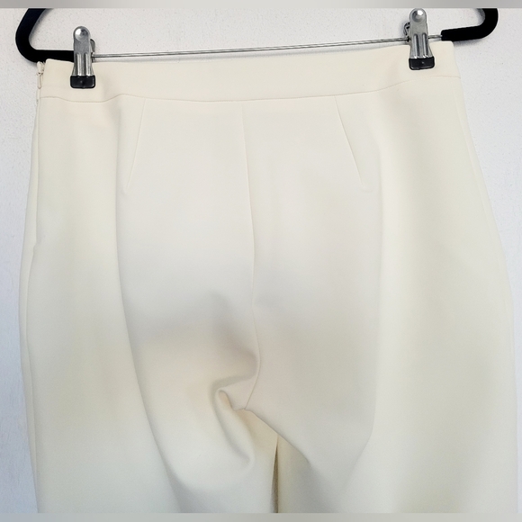 MaxMara Luxe Women's Leisure Trausers Skinny Side Zip Cream Zip Leg Small - Picture 11 of 14